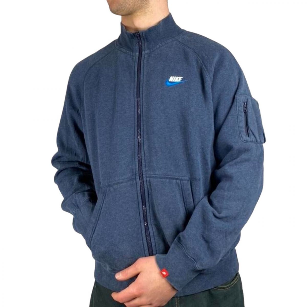 Nike Blue Long Sleeved Full Zip Sweatshirt Size Mens L - Image 2