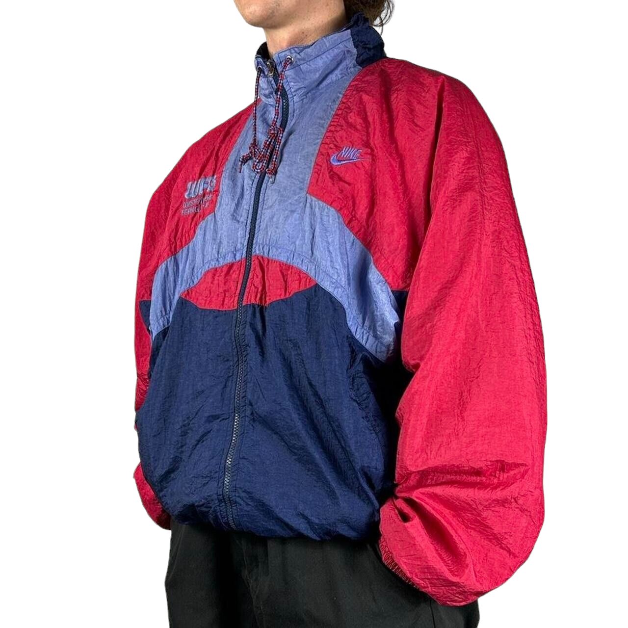 Nike Blue Red Long Sleeved Jacket Size Mens M - Blaze Vintage