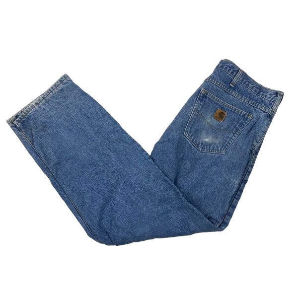 Carhartt Blue Medium Wash Denim Jeans Size Mens 42W 34L