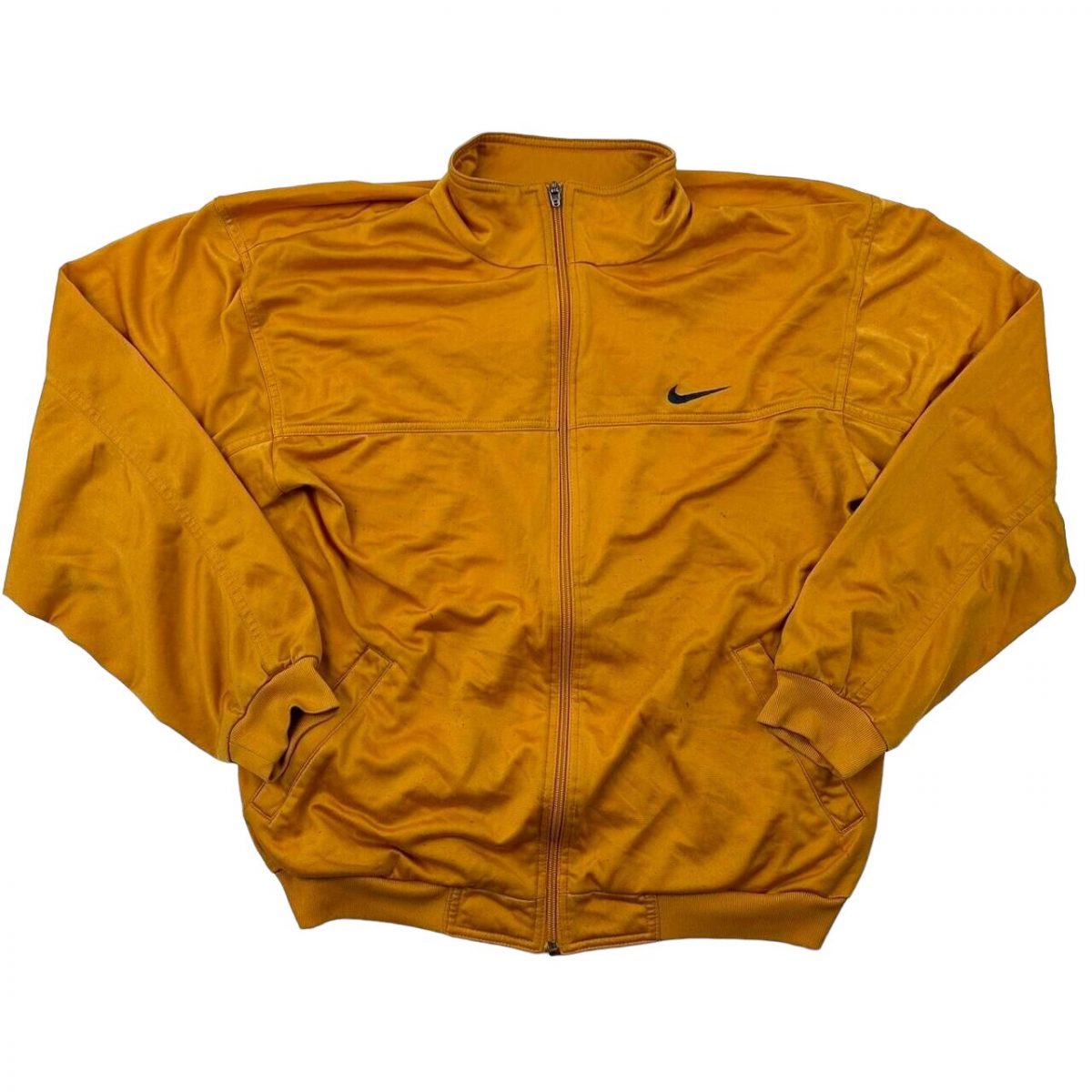 NIKE Gold Yellow Long Sleeved Full Zip Track Jacket Size Mens M