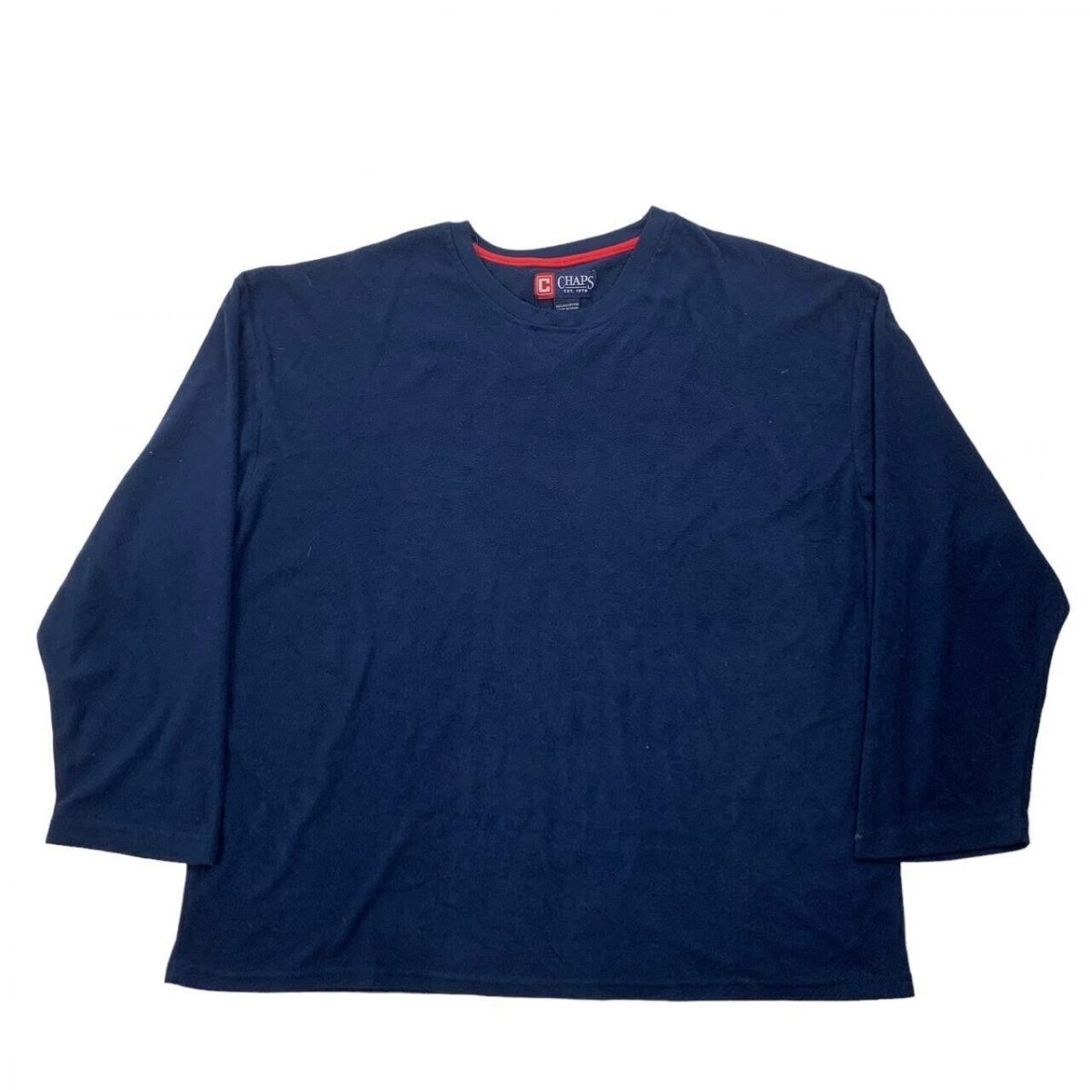 Chaps Navy Full Sleeve Pullover Sweatshirt Size Men's L