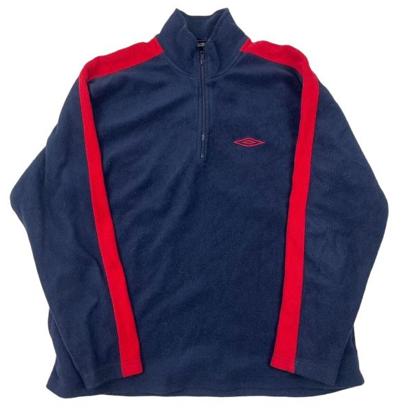Vintage Navy Full Sleeve Quarter Zip Jumper Size Mens M