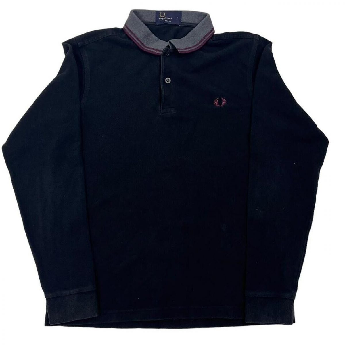 FRED PERRY Black Full Sleeved Polo-Shirts Size M