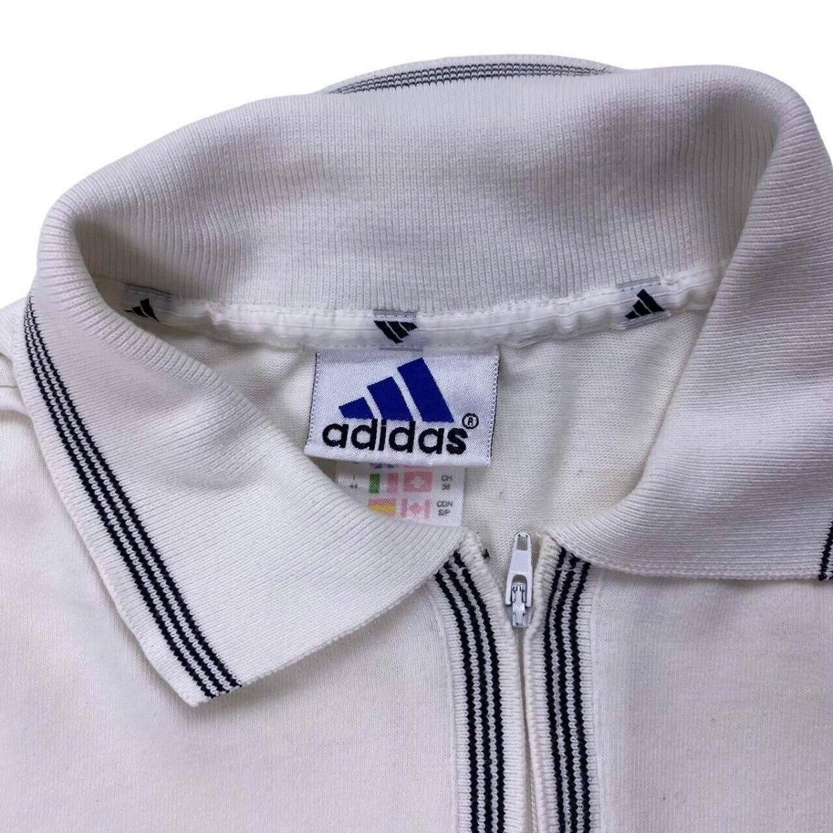 Adidas White Long Sleeved Quarter Zip Polo Shirt Size Mens S - Image 2