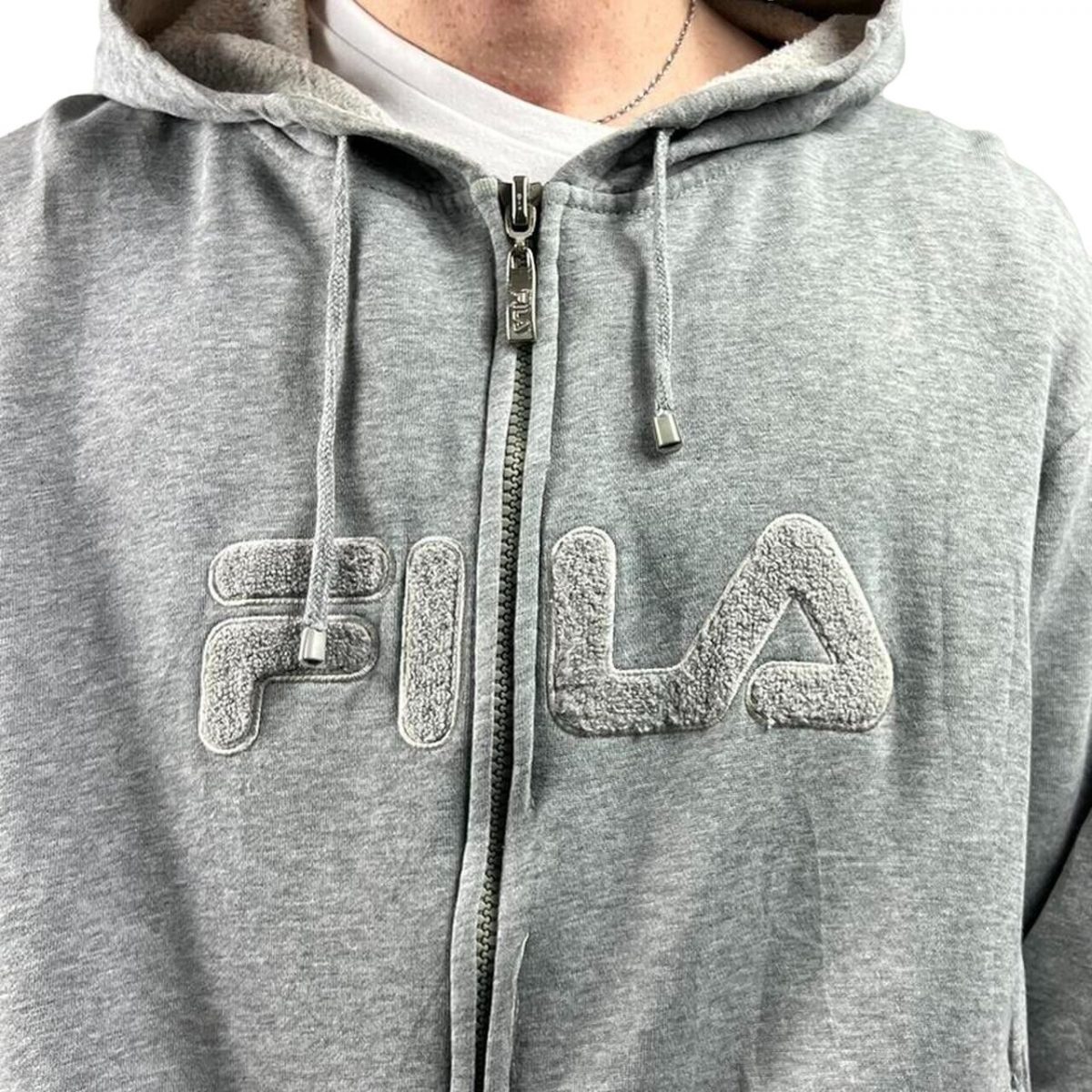 FILA Grey Long Sleeved Hoodie Mens Size XXL - Image 2