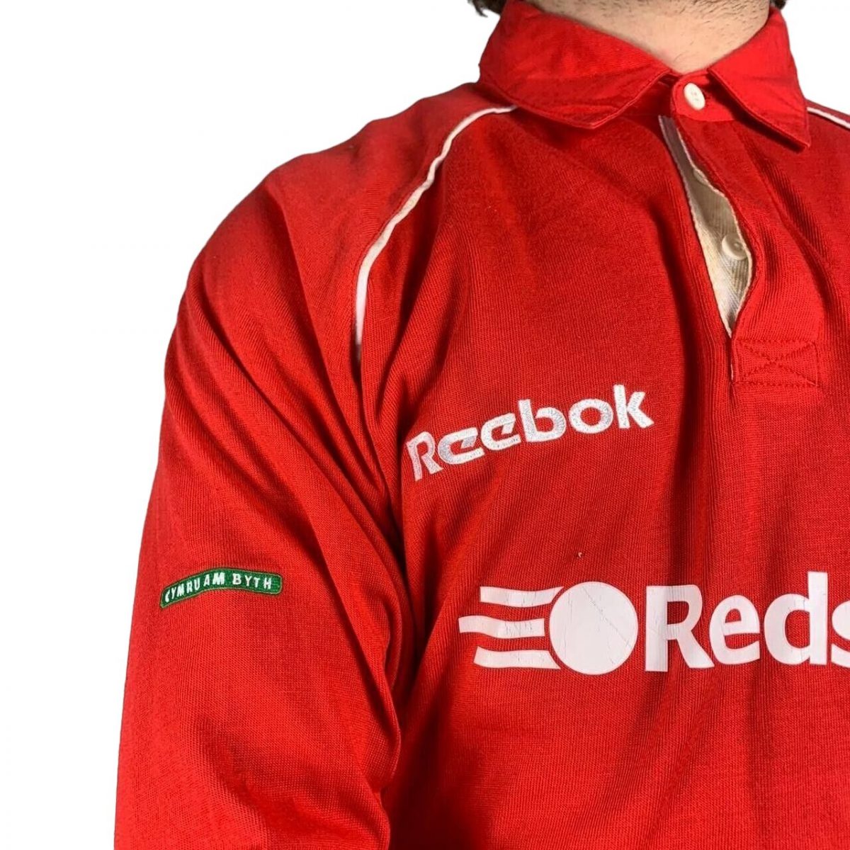 Reebok Red Full Sleeved Rugby Shirt Size Mens L - Image 3