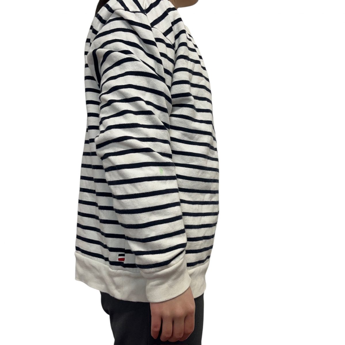 Tommy Jeans White and Black Striped Long Sleeved Jumper Mens Size L - Image 3
