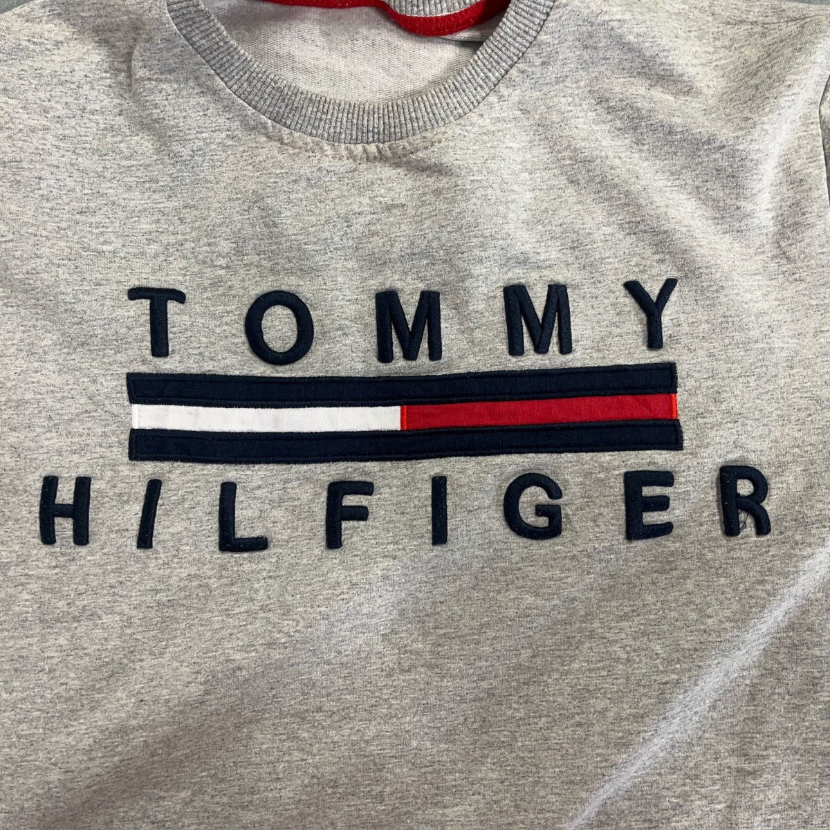 Tommy Hilfiger Grey Navy Long Sleeved Sweatshirt Mens Size S - Image 7