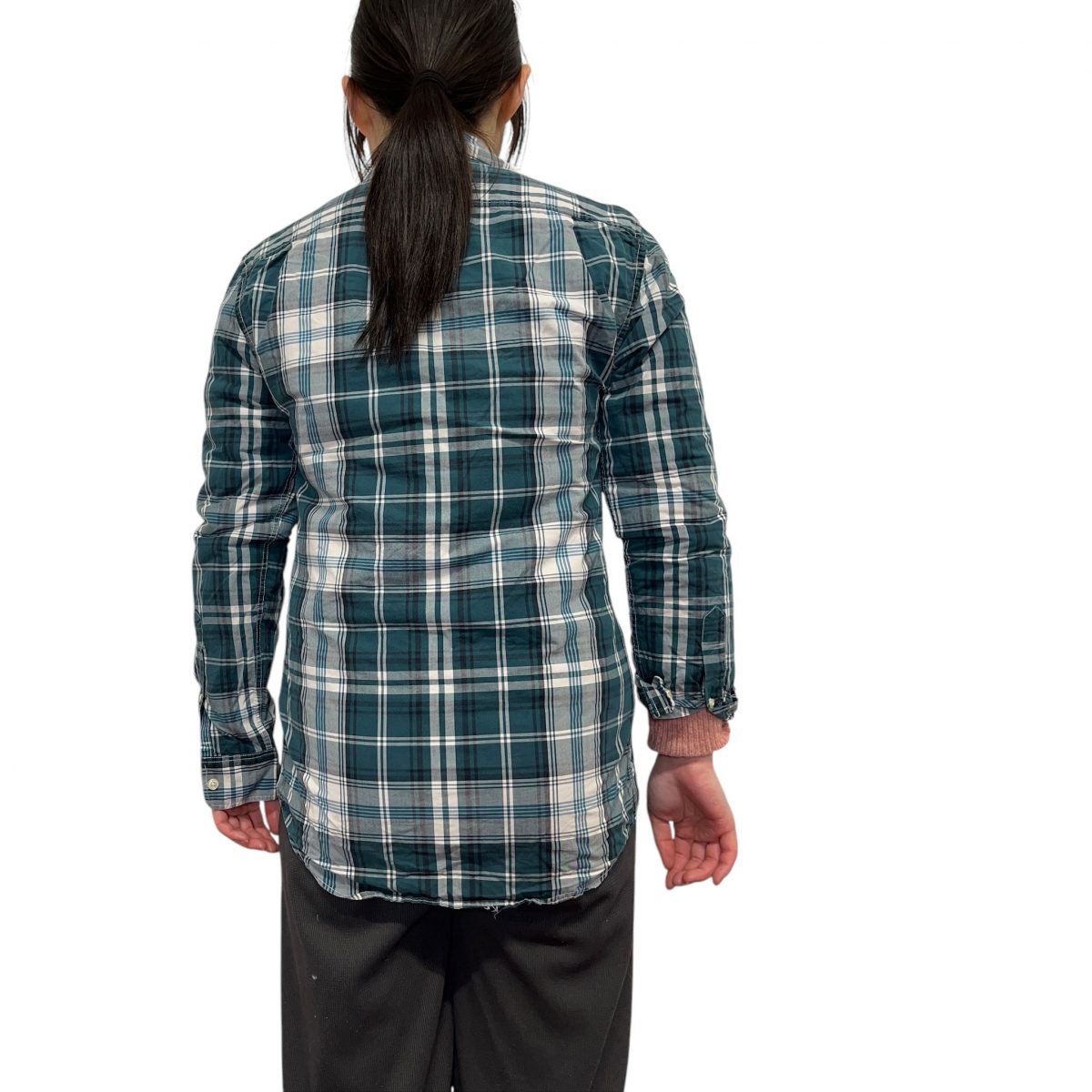 Jack Wills Blue Green Checked Long Sleeved Shirt Mens Size XS - Image 3