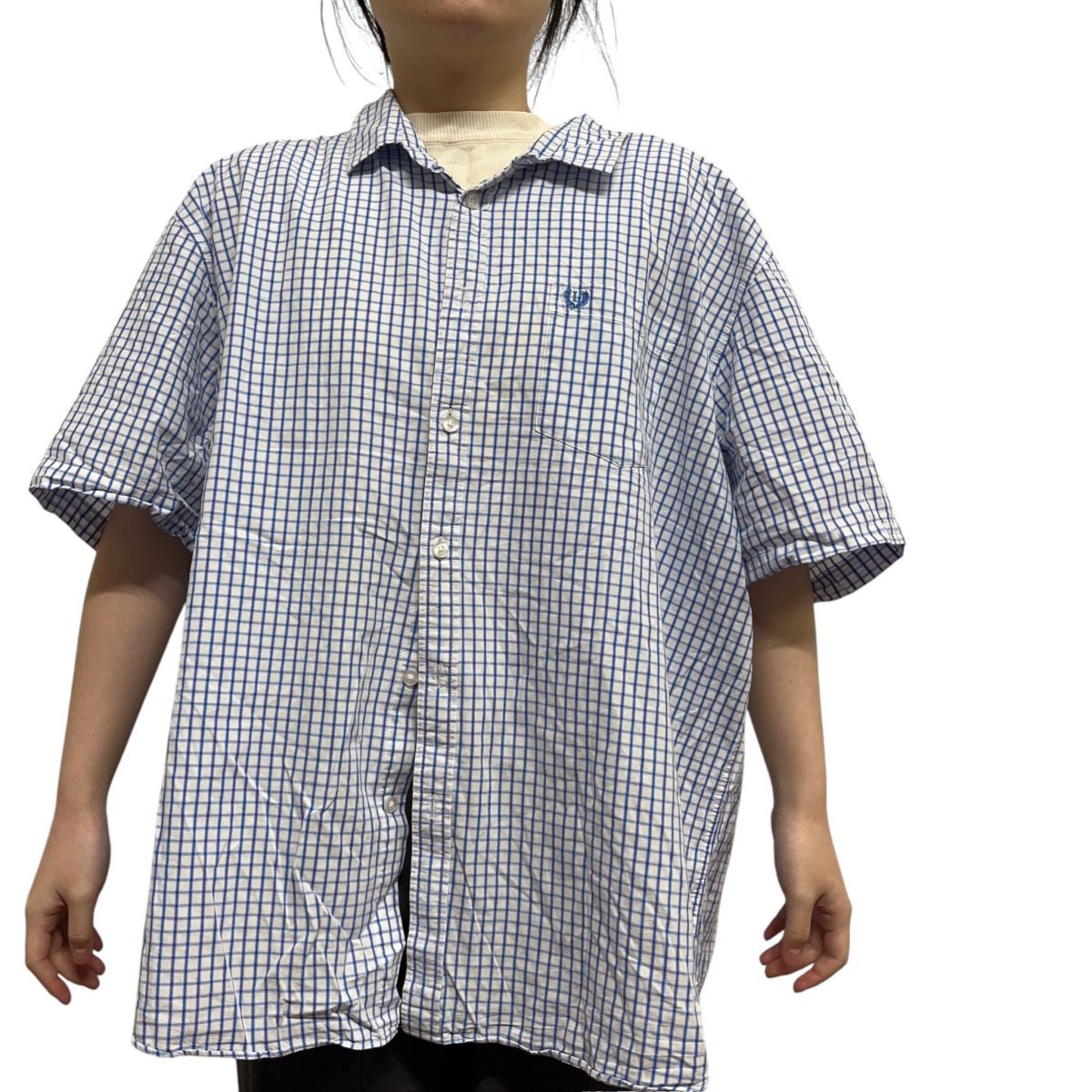 Lincoln Blue white Short Sleeved Shirt Mens Size 3XL - Image 4