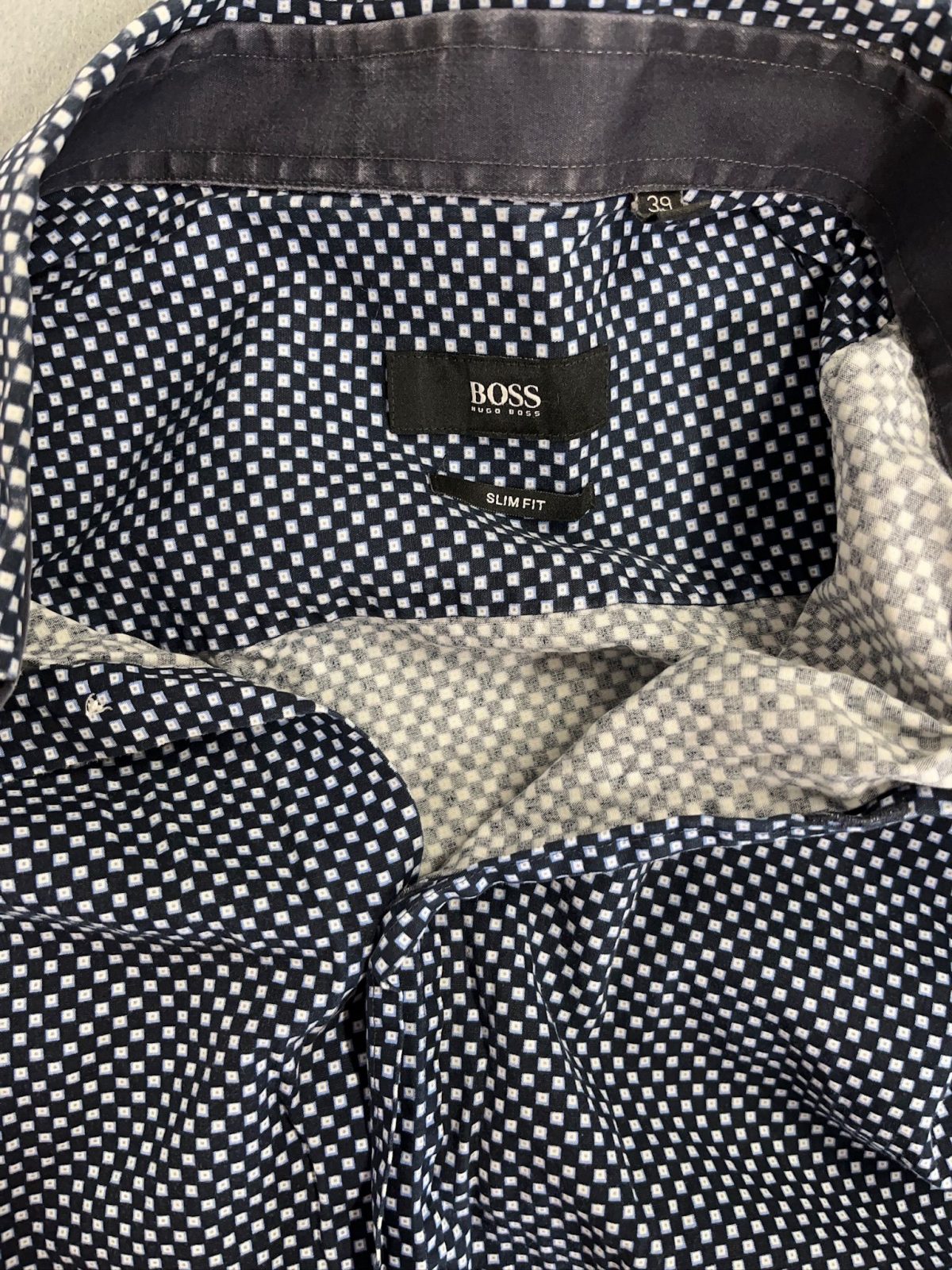 Boss Blue White Polka Dotted Long Sleeved Shirt Mens Size M - Image 5