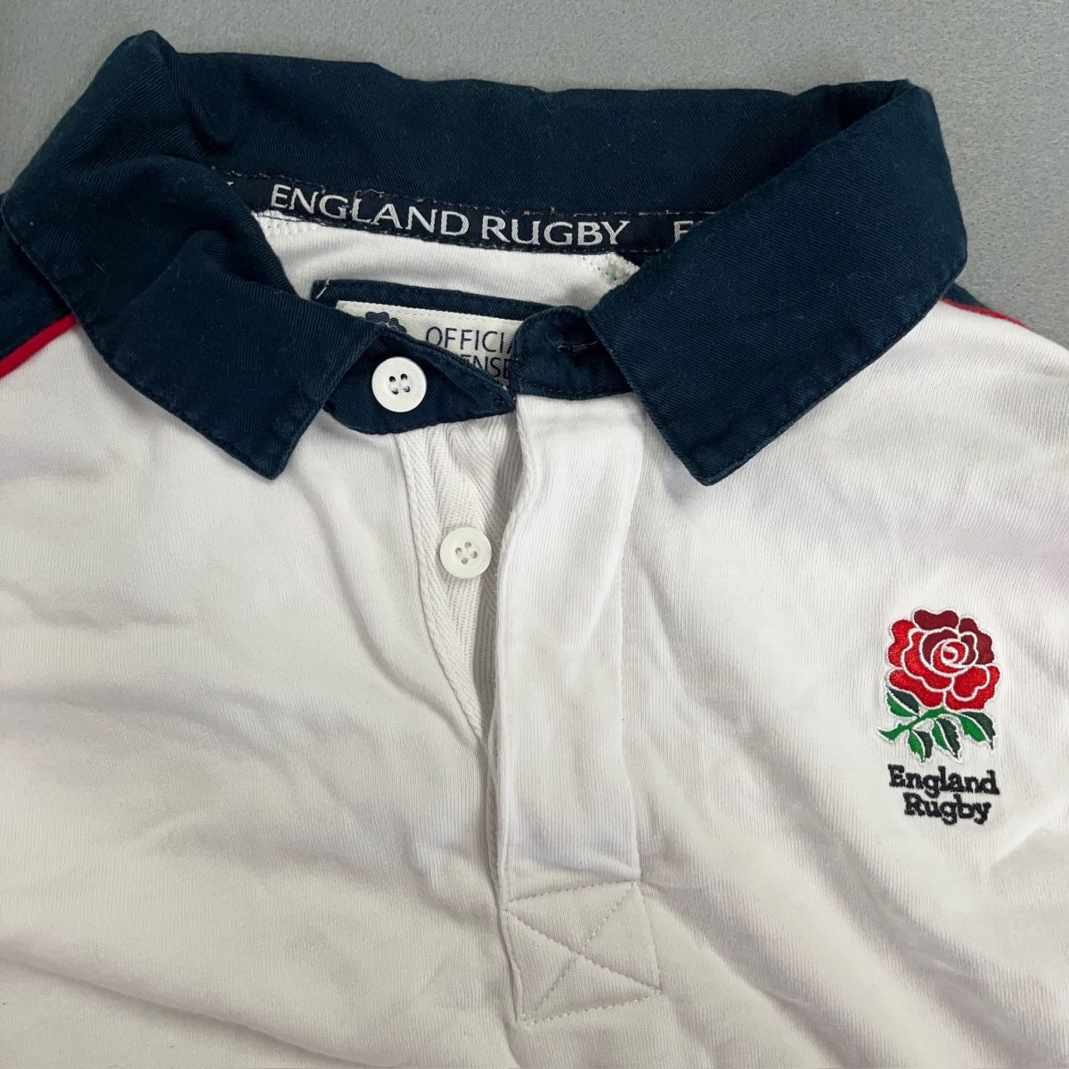 Official England Rugby White Blue Long Sleeved Pullover Sweatshirt Mens Size XL - Image 4