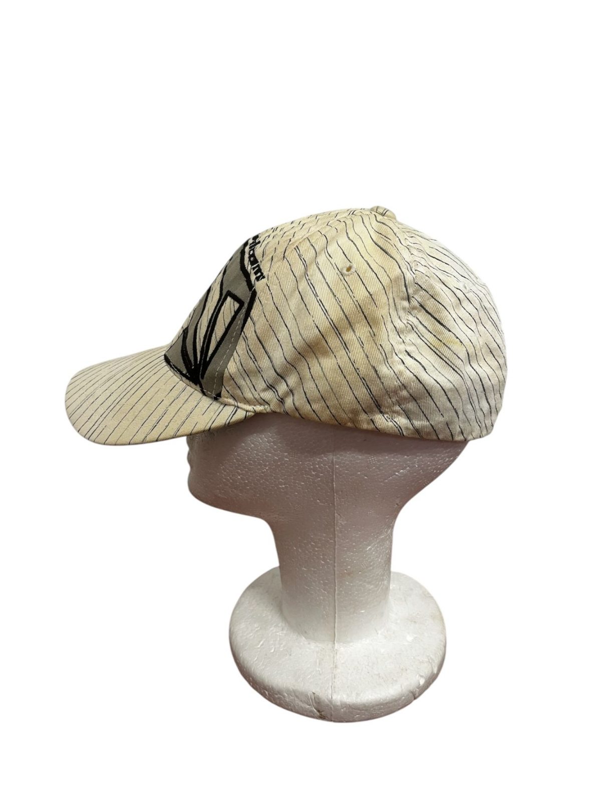Untitled Beige Black Striped Cap Mens One Size - Image 4