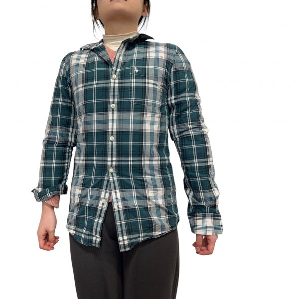 Jack Wills Blue Green Checked Long Sleeved Shirt Mens Size XS