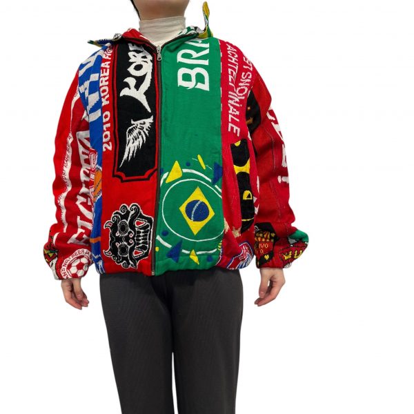 Re-worked Multi Football Scarf Jacket Premier League Champions Size Mens L