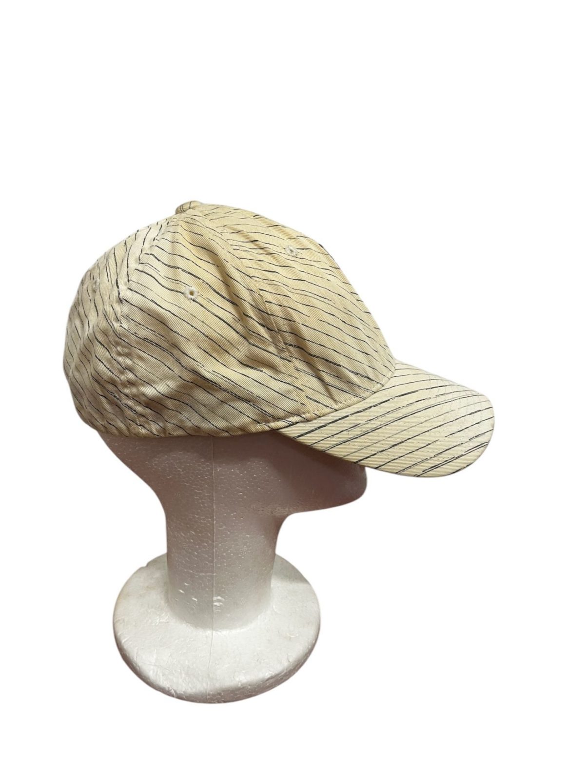 Untitled Beige Black Striped Cap Mens One Size