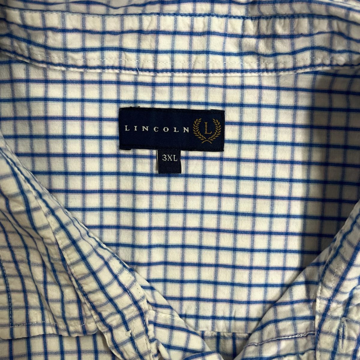 Lincoln Blue white Short Sleeved Shirt Mens Size 3XL - Image 5