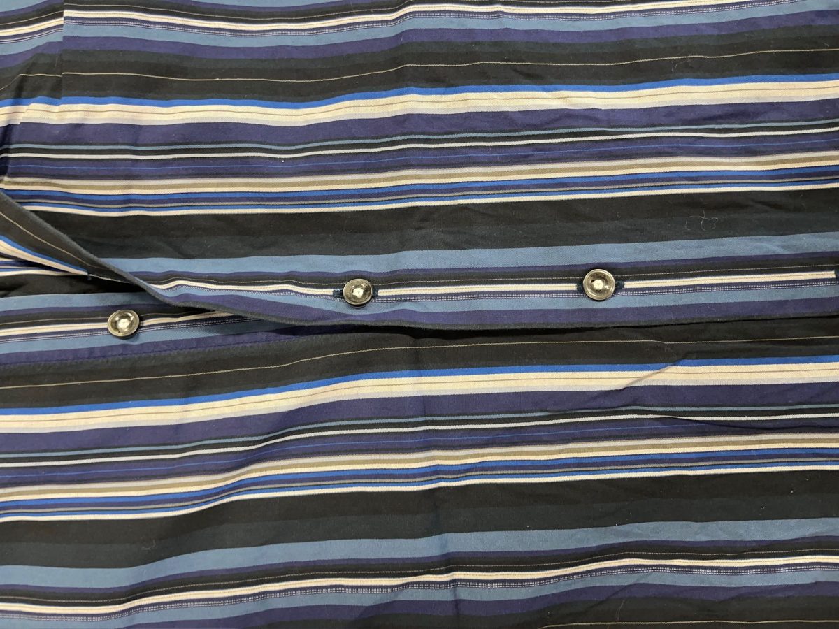 Ben Sherman Blue Navy Striped Long Sleeved Shirt Mens Size M - Image 6
