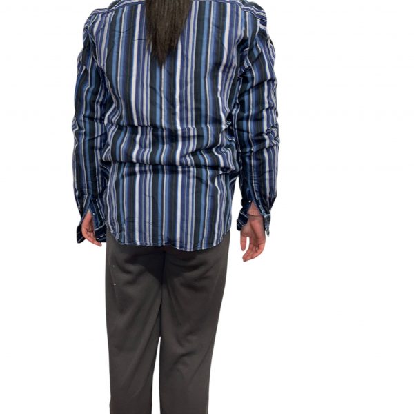 Ben Sherman Blue Navy Striped Long Sleeved Shirt Mens Size M