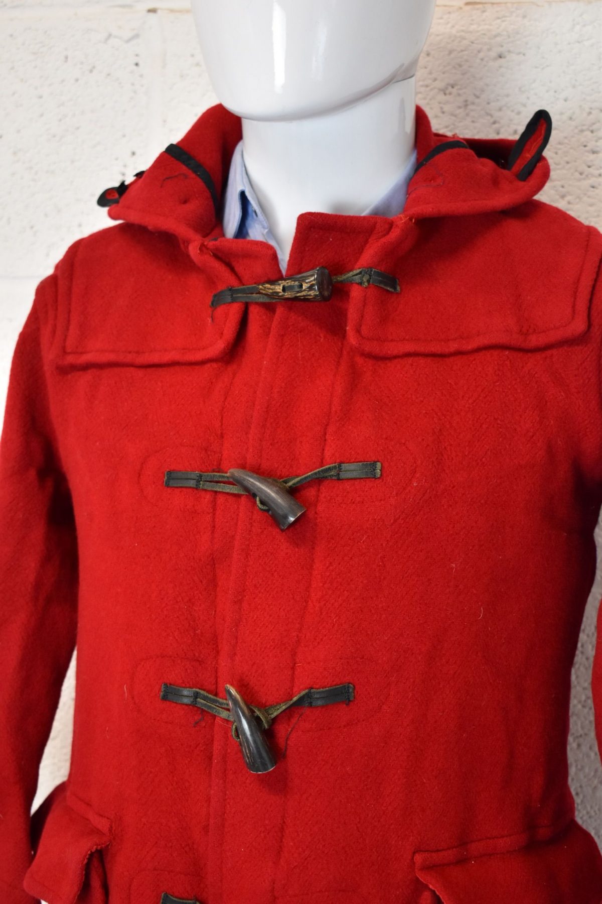 Burberry Red Duffle Coat Merton Wool Size Womens 6 - Image 3